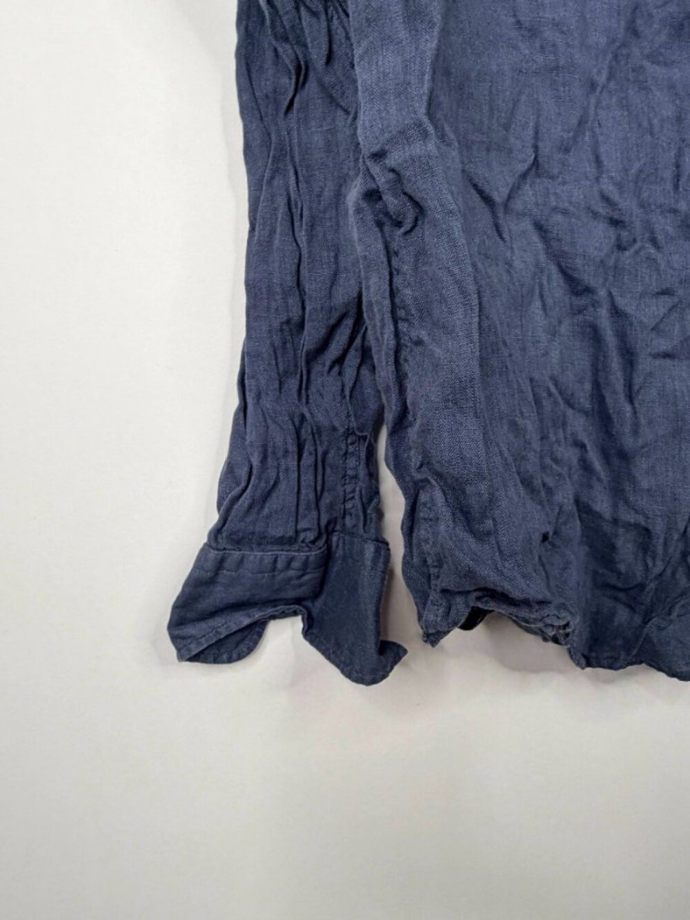 FAHERTY Linen Button-Down Shirt Dark Indigo XL #A3760 - Picture 3 of 8